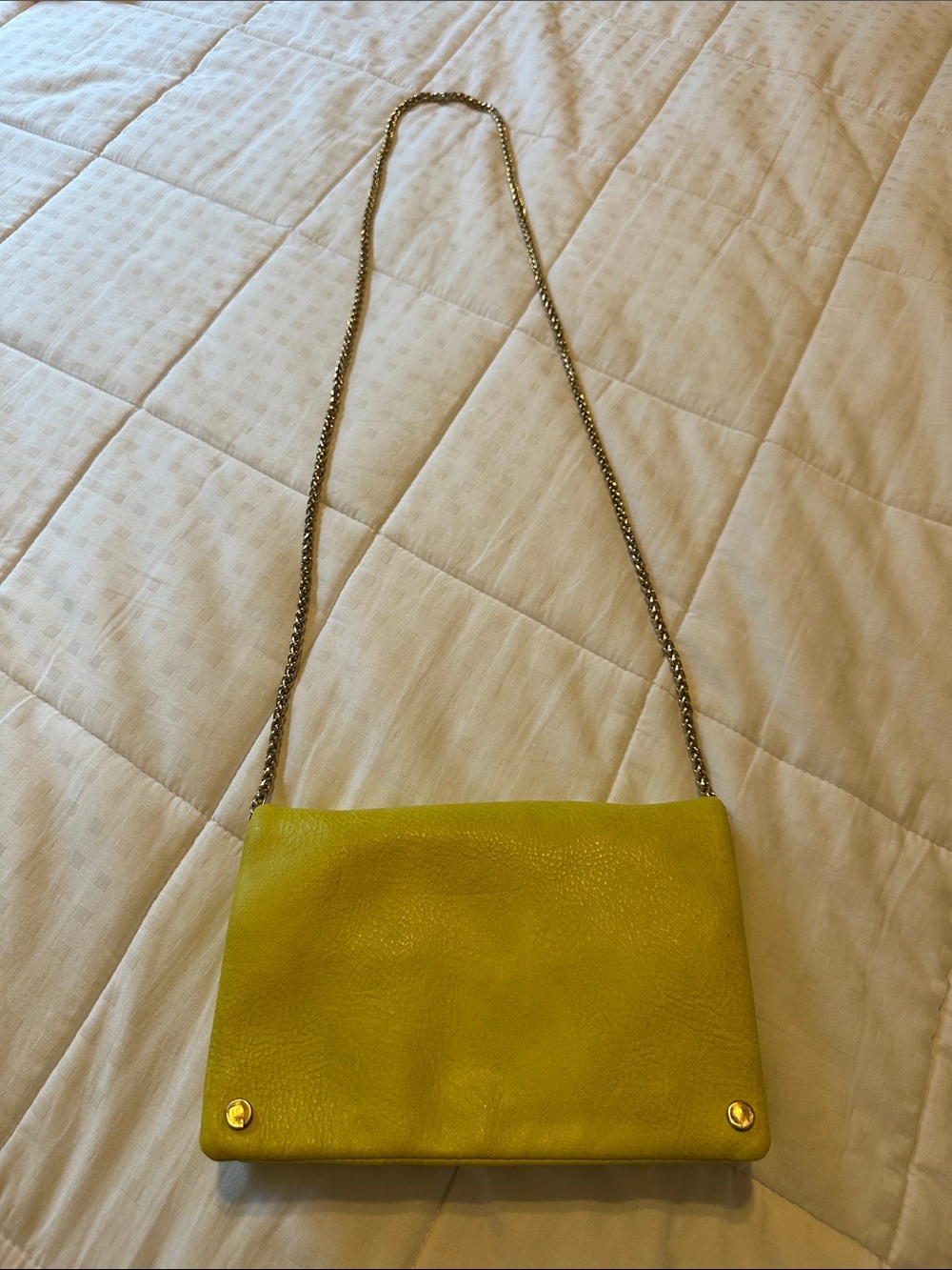 Street Level Lime Green Leather Chain Crossbody
